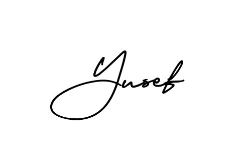 Make a beautiful signature design for name Yusef. With this signature (AmerikaSignatureDemo-Regular) style, you can create a handwritten signature for free. Yusef signature style 3 images and pictures png