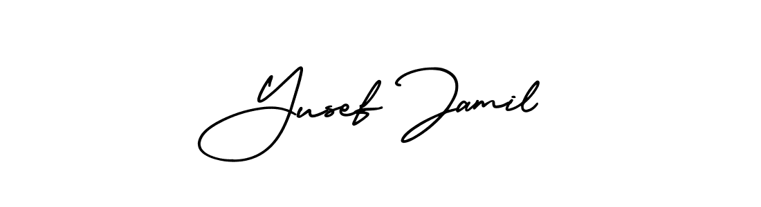 Yusef Jamil stylish signature style. Best Handwritten Sign (AmerikaSignatureDemo-Regular) for my name. Handwritten Signature Collection Ideas for my name Yusef Jamil. Yusef Jamil signature style 3 images and pictures png