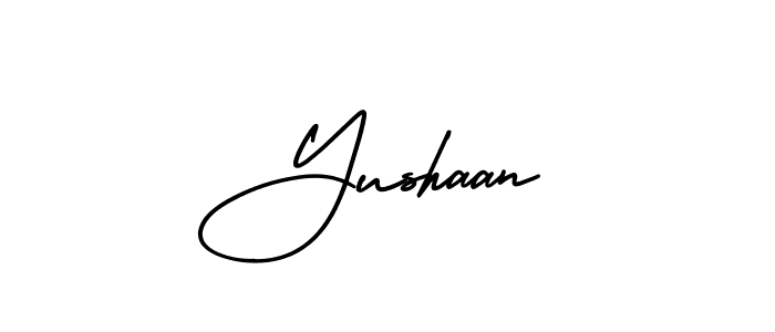 Yushaan stylish signature style. Best Handwritten Sign (AmerikaSignatureDemo-Regular) for my name. Handwritten Signature Collection Ideas for my name Yushaan. Yushaan signature style 3 images and pictures png