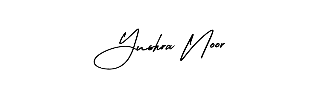 Make a beautiful signature design for name Yushra Noor. With this signature (AmerikaSignatureDemo-Regular) style, you can create a handwritten signature for free. Yushra Noor signature style 3 images and pictures png