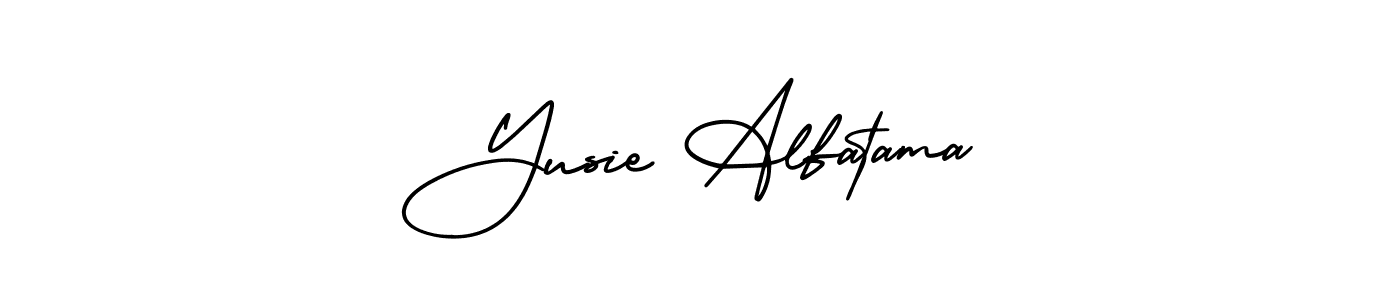 It looks lik you need a new signature style for name Yusie Alfatama. Design unique handwritten (AmerikaSignatureDemo-Regular) signature with our free signature maker in just a few clicks. Yusie Alfatama signature style 3 images and pictures png