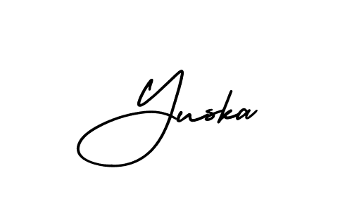 Create a beautiful signature design for name Yuska. With this signature (AmerikaSignatureDemo-Regular) fonts, you can make a handwritten signature for free. Yuska signature style 3 images and pictures png