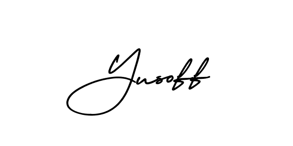 Similarly AmerikaSignatureDemo-Regular is the best handwritten signature design. Signature creator online .You can use it as an online autograph creator for name Yusoff. Yusoff signature style 3 images and pictures png