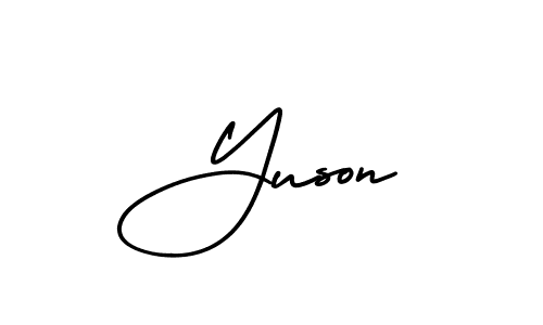 Make a beautiful signature design for name Yuson. With this signature (AmerikaSignatureDemo-Regular) style, you can create a handwritten signature for free. Yuson signature style 3 images and pictures png