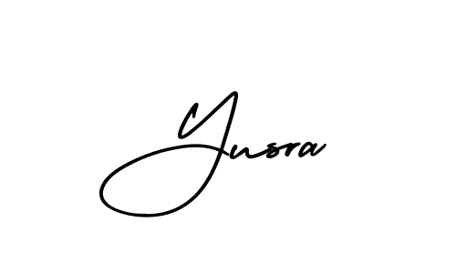 This is the best signature style for the Yusra name. Also you like these signature font (AmerikaSignatureDemo-Regular). Mix name signature. Yusra signature style 3 images and pictures png