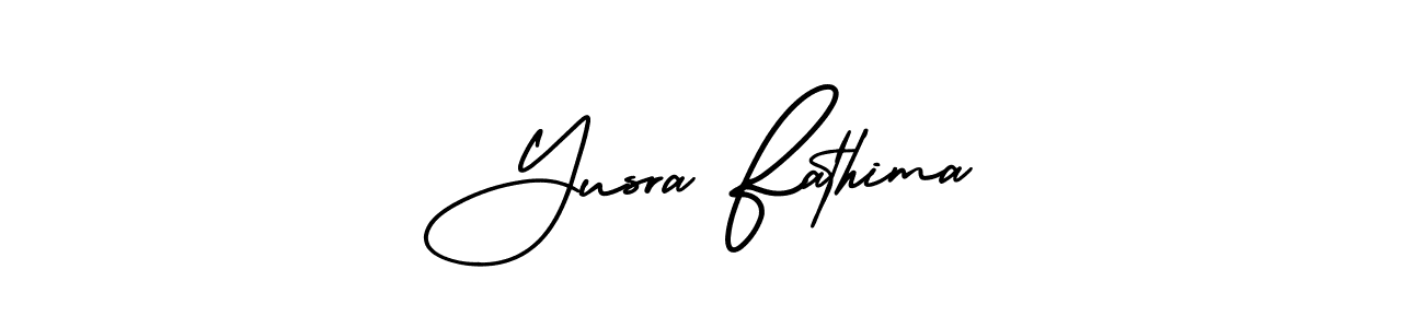How to make Yusra Fathima signature? AmerikaSignatureDemo-Regular is a professional autograph style. Create handwritten signature for Yusra Fathima name. Yusra Fathima signature style 3 images and pictures png