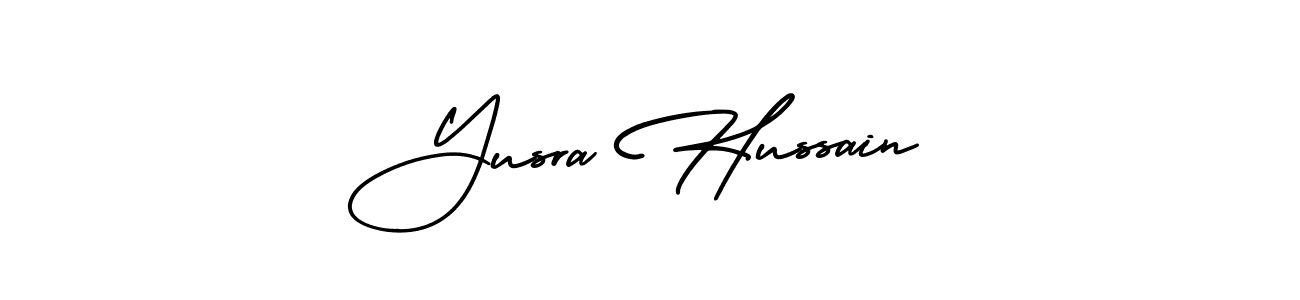 How to make Yusra Hussain signature? AmerikaSignatureDemo-Regular is a professional autograph style. Create handwritten signature for Yusra Hussain name. Yusra Hussain signature style 3 images and pictures png