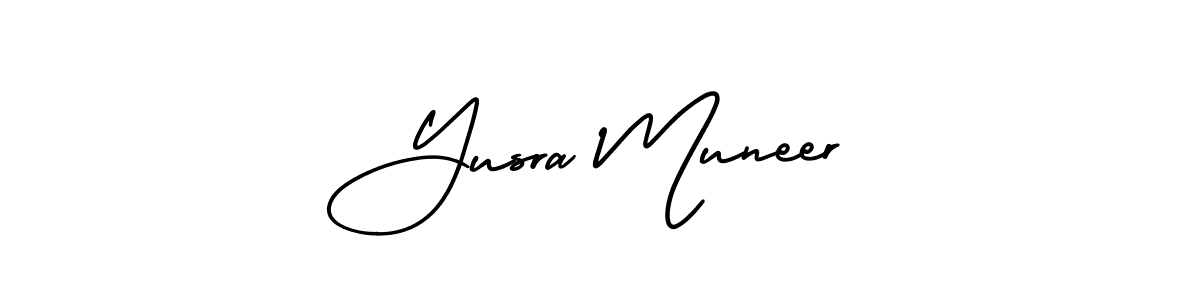 How to make Yusra Muneer signature? AmerikaSignatureDemo-Regular is a professional autograph style. Create handwritten signature for Yusra Muneer name. Yusra Muneer signature style 3 images and pictures png