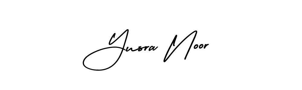 It looks lik you need a new signature style for name Yusra Noor. Design unique handwritten (AmerikaSignatureDemo-Regular) signature with our free signature maker in just a few clicks. Yusra Noor signature style 3 images and pictures png