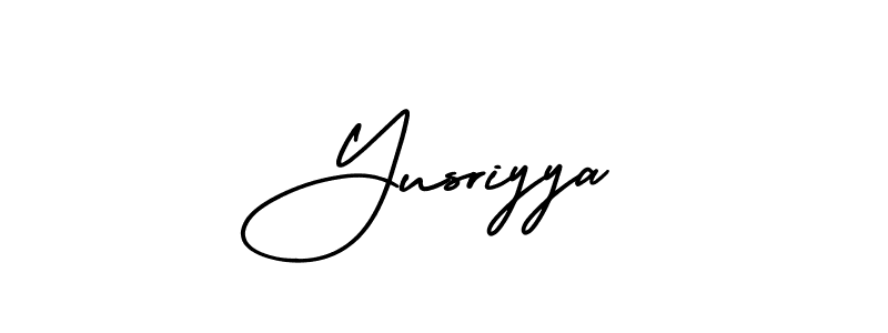 How to Draw Yusriyya signature style? AmerikaSignatureDemo-Regular is a latest design signature styles for name Yusriyya. Yusriyya signature style 3 images and pictures png