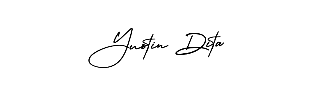 Make a short Yustin Dita signature style. Manage your documents anywhere anytime using AmerikaSignatureDemo-Regular. Create and add eSignatures, submit forms, share and send files easily. Yustin Dita signature style 3 images and pictures png