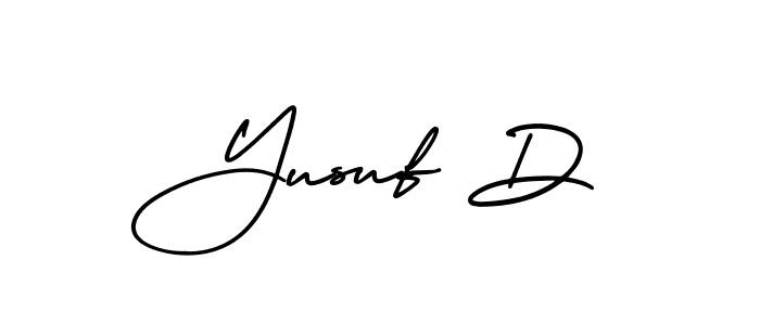 How to make Yusuf D signature? AmerikaSignatureDemo-Regular is a professional autograph style. Create handwritten signature for Yusuf D name. Yusuf D signature style 3 images and pictures png