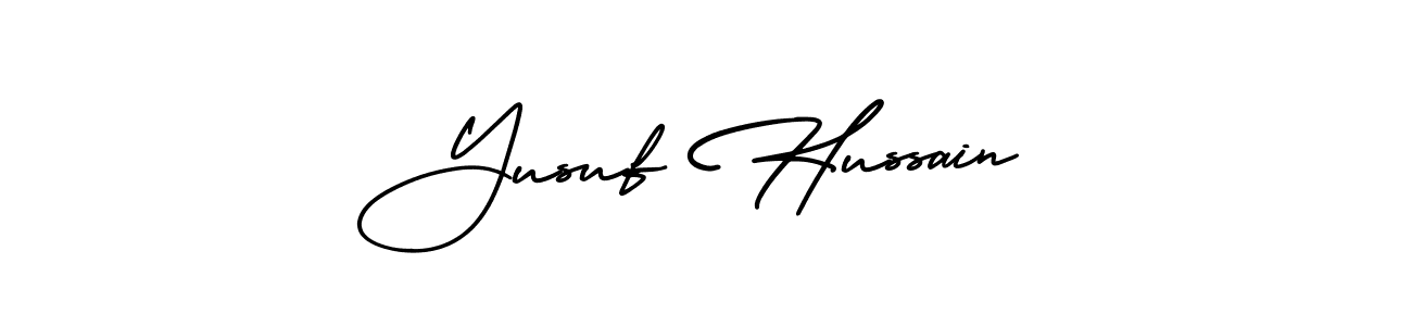 Yusuf Hussain stylish signature style. Best Handwritten Sign (AmerikaSignatureDemo-Regular) for my name. Handwritten Signature Collection Ideas for my name Yusuf Hussain. Yusuf Hussain signature style 3 images and pictures png