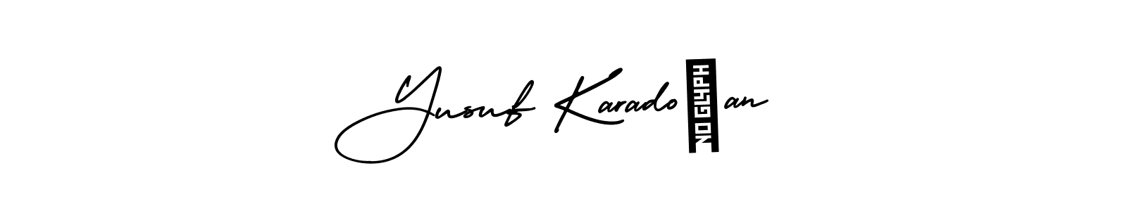 It looks lik you need a new signature style for name Yusuf Karadoğan. Design unique handwritten (AmerikaSignatureDemo-Regular) signature with our free signature maker in just a few clicks. Yusuf Karadoğan signature style 3 images and pictures png