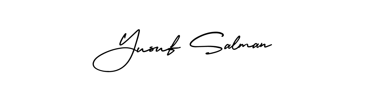 AmerikaSignatureDemo-Regular is a professional signature style that is perfect for those who want to add a touch of class to their signature. It is also a great choice for those who want to make their signature more unique. Get Yusuf Salman name to fancy signature for free. Yusuf Salman signature style 3 images and pictures png