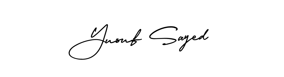 This is the best signature style for the Yusuf Sayed name. Also you like these signature font (AmerikaSignatureDemo-Regular). Mix name signature. Yusuf Sayed signature style 3 images and pictures png