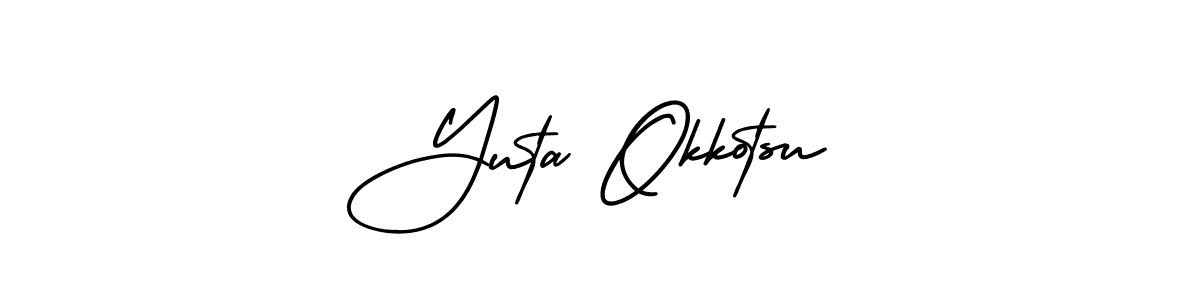 It looks lik you need a new signature style for name Yuta Okkotsu. Design unique handwritten (AmerikaSignatureDemo-Regular) signature with our free signature maker in just a few clicks. Yuta Okkotsu signature style 3 images and pictures png