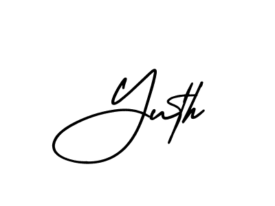 Use a signature maker to create a handwritten signature online. With this signature software, you can design (AmerikaSignatureDemo-Regular) your own signature for name Yuth. Yuth signature style 3 images and pictures png