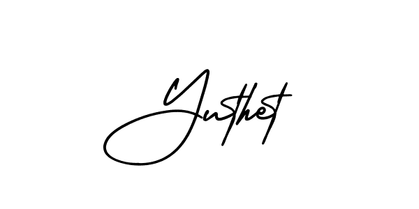 How to make Yuthet signature? AmerikaSignatureDemo-Regular is a professional autograph style. Create handwritten signature for Yuthet name. Yuthet signature style 3 images and pictures png