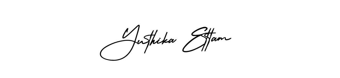 Yuthika Ettam stylish signature style. Best Handwritten Sign (AmerikaSignatureDemo-Regular) for my name. Handwritten Signature Collection Ideas for my name Yuthika Ettam. Yuthika Ettam signature style 3 images and pictures png