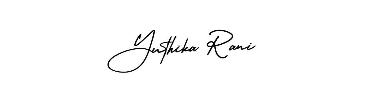 Design your own signature with our free online signature maker. With this signature software, you can create a handwritten (AmerikaSignatureDemo-Regular) signature for name Yuthika Rani. Yuthika Rani signature style 3 images and pictures png