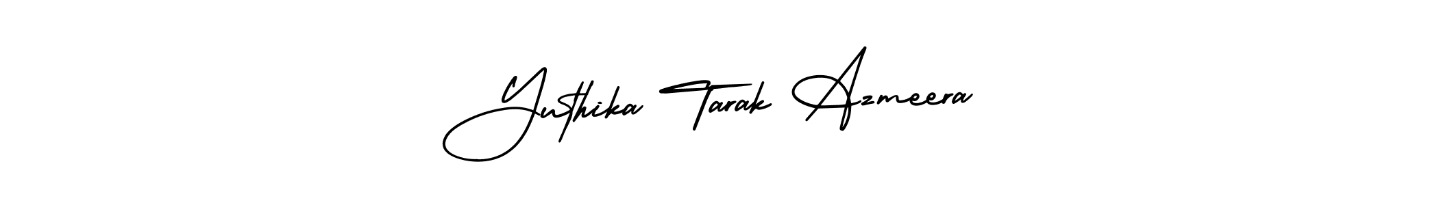 How to make Yuthika Tarak Azmeera name signature. Use AmerikaSignatureDemo-Regular style for creating short signs online. This is the latest handwritten sign. Yuthika Tarak Azmeera signature style 3 images and pictures png