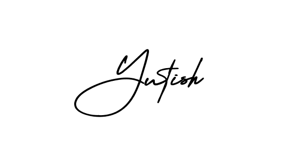 Yutish stylish signature style. Best Handwritten Sign (AmerikaSignatureDemo-Regular) for my name. Handwritten Signature Collection Ideas for my name Yutish. Yutish signature style 3 images and pictures png