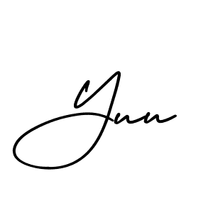 Yuu stylish signature style. Best Handwritten Sign (AmerikaSignatureDemo-Regular) for my name. Handwritten Signature Collection Ideas for my name Yuu. Yuu signature style 3 images and pictures png