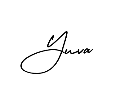 How to make Yuva name signature. Use AmerikaSignatureDemo-Regular style for creating short signs online. This is the latest handwritten sign. Yuva signature style 3 images and pictures png