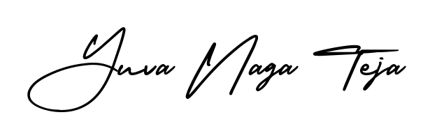 Looking for an artistic signature for Yuva Naga Teja? The AmerikaSignatureDemo-Regular calligraphy style gives a sophisticated flow suitable for business cards and emails. Yuva Naga Teja signature style 3 images and pictures png