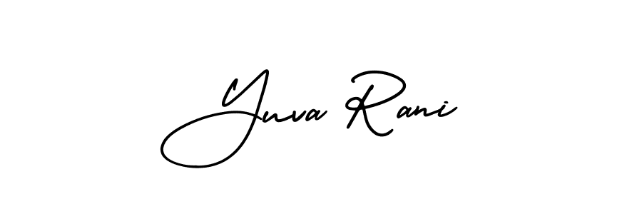 AmerikaSignatureDemo-Regular is a professional signature style that is perfect for those who want to add a touch of class to their signature. It is also a great choice for those who want to make their signature more unique. Get Yuva Rani name to fancy signature for free. Yuva Rani signature style 3 images and pictures png