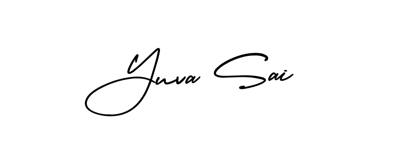 This is the best signature style for the Yuva Sai name. Also you like these signature font (AmerikaSignatureDemo-Regular). Mix name signature. Yuva Sai signature style 3 images and pictures png