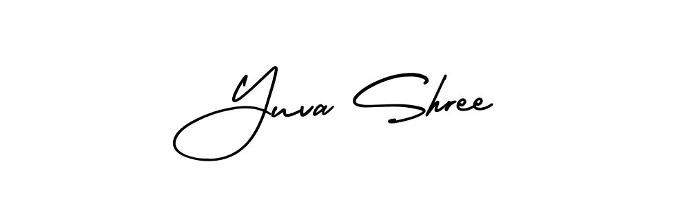 The best way (AmerikaSignatureDemo-Regular) to make a short signature is to pick only two or three words in your name. The name Yuva Shree include a total of six letters. For converting this name. Yuva Shree signature style 3 images and pictures png