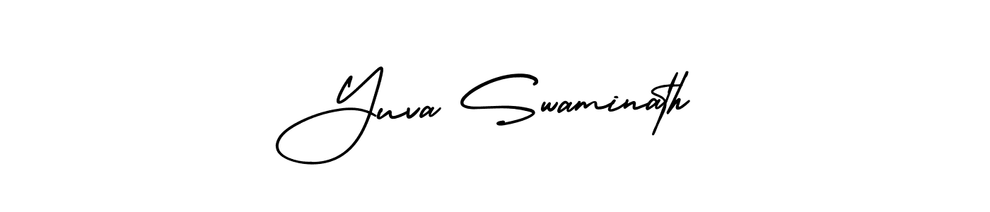 Make a beautiful signature design for name Yuva Swaminath. With this signature (AmerikaSignatureDemo-Regular) style, you can create a handwritten signature for free. Yuva Swaminath signature style 3 images and pictures png