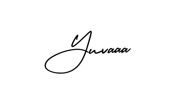 The best way (AmerikaSignatureDemo-Regular) to make a short signature is to pick only two or three words in your name. The name Yuvaaa include a total of six letters. For converting this name. Yuvaaa signature style 3 images and pictures png