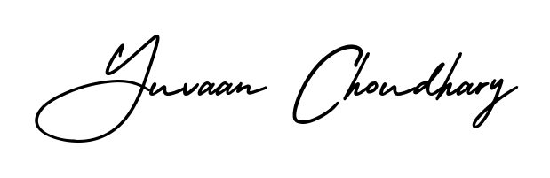 Download transparent PNG signature for name Yuvaan Choudhary styled with AmerikaSignatureDemo-Regular font. Ready to paste directly into PDF and Word agreements. Yuvaan Choudhary signature style 3 images and pictures png