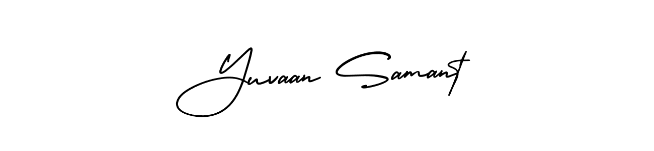 How to make Yuvaan Samant name signature. Use AmerikaSignatureDemo-Regular style for creating short signs online. This is the latest handwritten sign. Yuvaan Samant signature style 3 images and pictures png