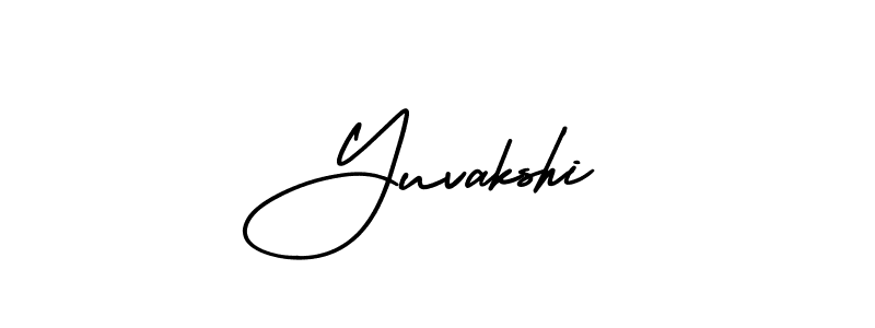 How to make Yuvakshi name signature. Use AmerikaSignatureDemo-Regular style for creating short signs online. This is the latest handwritten sign. Yuvakshi signature style 3 images and pictures png