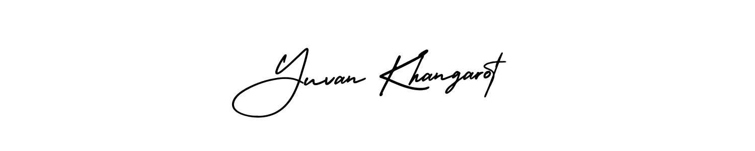 Use a signature maker to create a handwritten signature online. With this signature software, you can design (AmerikaSignatureDemo-Regular) your own signature for name Yuvan Khangarot. Yuvan Khangarot signature style 3 images and pictures png