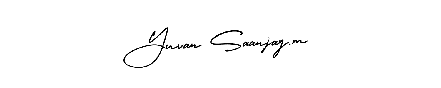 Make a beautiful signature design for name Yuvan Saanjay.m. With this signature (AmerikaSignatureDemo-Regular) style, you can create a handwritten signature for free. Yuvan Saanjay.m signature style 3 images and pictures png