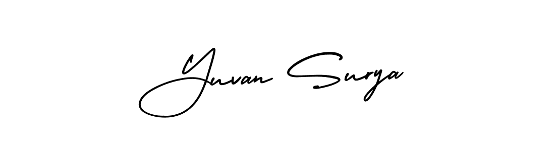 It looks lik you need a new signature style for name Yuvan Surya. Design unique handwritten (AmerikaSignatureDemo-Regular) signature with our free signature maker in just a few clicks. Yuvan Surya signature style 3 images and pictures png