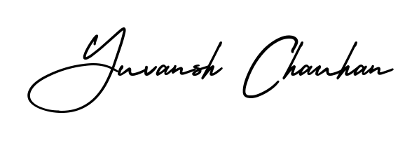 An effortless, minimalist signature concept for Yuvansh Chauhan using AmerikaSignatureDemo-Regular design. Clean lines that look great on any document. Yuvansh Chauhan signature style 3 images and pictures png