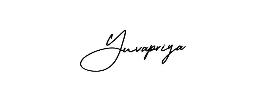 How to make Yuvapriya name signature. Use AmerikaSignatureDemo-Regular style for creating short signs online. This is the latest handwritten sign. Yuvapriya signature style 3 images and pictures png