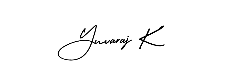 Yuvaraj K stylish signature style. Best Handwritten Sign (AmerikaSignatureDemo-Regular) for my name. Handwritten Signature Collection Ideas for my name Yuvaraj K. Yuvaraj K signature style 3 images and pictures png
