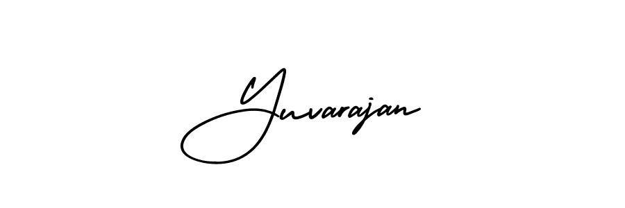 How to make Yuvarajan name signature. Use AmerikaSignatureDemo-Regular style for creating short signs online. This is the latest handwritten sign. Yuvarajan signature style 3 images and pictures png