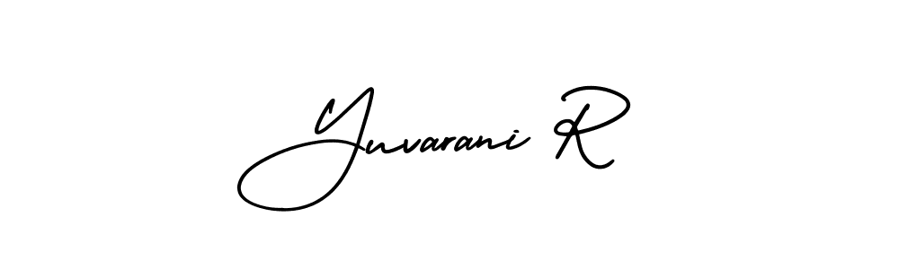 Make a short Yuvarani R signature style. Manage your documents anywhere anytime using AmerikaSignatureDemo-Regular. Create and add eSignatures, submit forms, share and send files easily. Yuvarani R signature style 3 images and pictures png