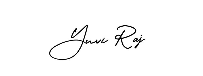 How to make Yuvi Raj name signature. Use AmerikaSignatureDemo-Regular style for creating short signs online. This is the latest handwritten sign. Yuvi Raj signature style 3 images and pictures png