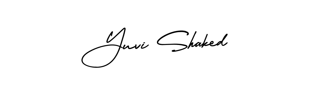 Use a signature maker to create a handwritten signature online. With this signature software, you can design (AmerikaSignatureDemo-Regular) your own signature for name Yuvi Shaked. Yuvi Shaked signature style 3 images and pictures png