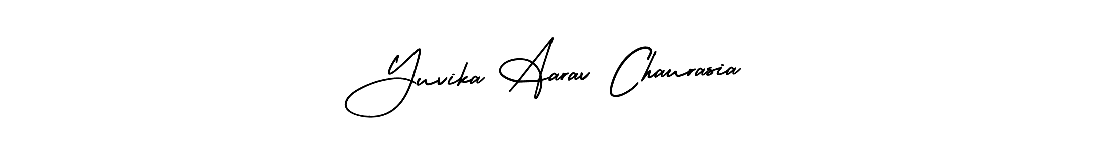 Make a short Yuvika Aarav Chaurasia signature style. Manage your documents anywhere anytime using AmerikaSignatureDemo-Regular. Create and add eSignatures, submit forms, share and send files easily. Yuvika Aarav Chaurasia signature style 3 images and pictures png