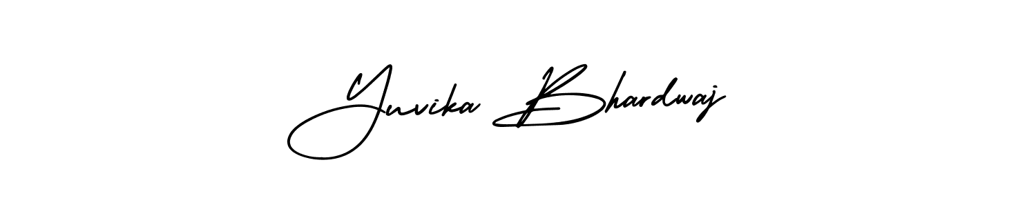 The best way (AmerikaSignatureDemo-Regular) to make a short signature is to pick only two or three words in your name. The name Yuvika Bhardwaj include a total of six letters. For converting this name. Yuvika Bhardwaj signature style 3 images and pictures png